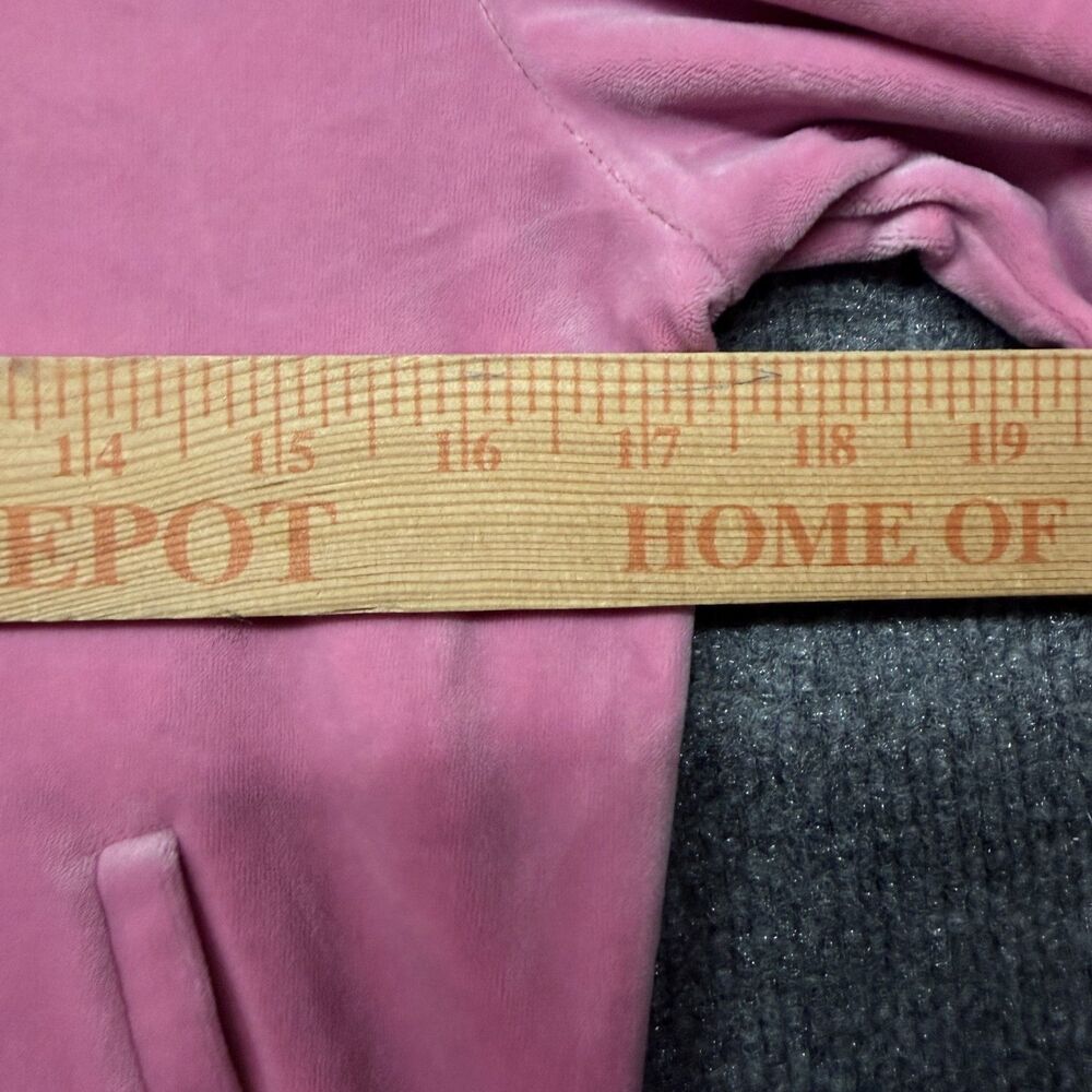 Juicy Couture Velour Hoodie Womens M Pink Full Zip Rhinestone Juicy Y2K Logo - Picture 13 of 16